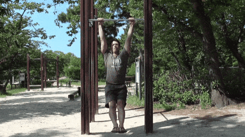 A pull-up with knees tucked