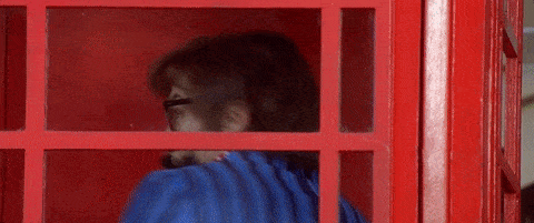 A gif of Austin Powers in a phonebooth
