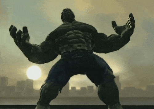 Did the hulk get shredded by running 5Ks? Or was it radioactive something or other?
