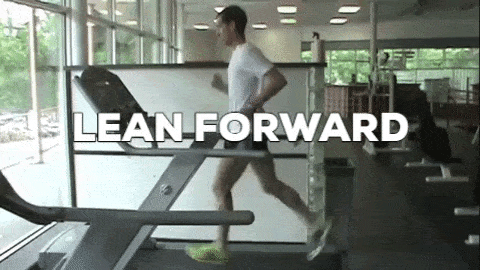 A gif showing you proper running form for your Couch to 5K (lean forward).