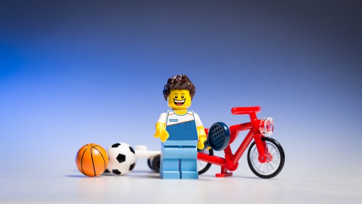 This Lego athlete is ready for his personal training.