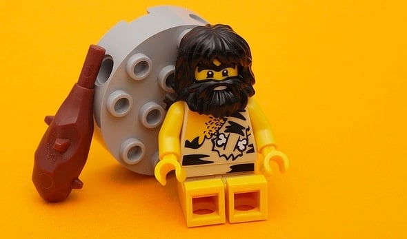 This LEGO caveman is taking a break from eating Paleo