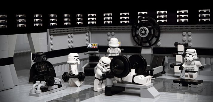 storm troopers hit the gym to gain weight and bulk up