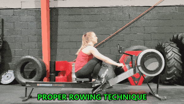 Coach Staci demonstrating proper rowing technique