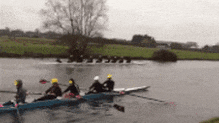 Rower falling overboard
