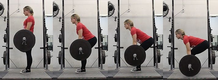 This series of photos shows the down progression of the deadlift. 