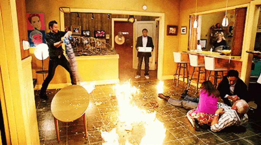The "everything on fire" scene from Community