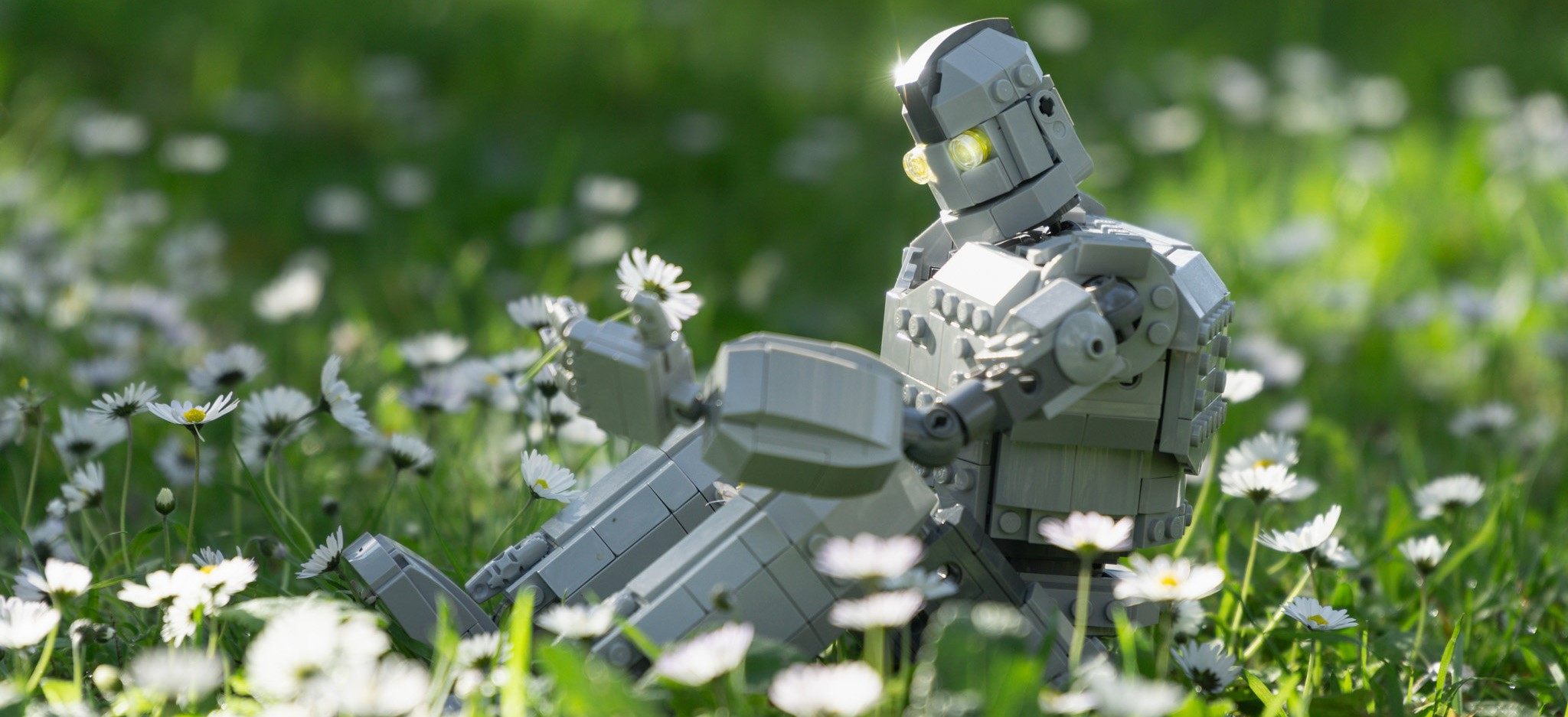 The Iron Giant with a flower