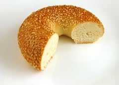 2/3 of a bagel is 200 calories.