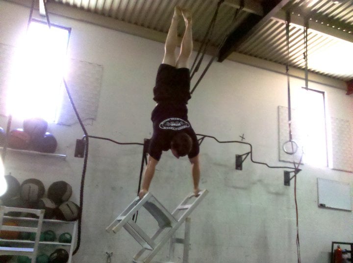 Whatever you do, don't try a handstand like this your first time. Or maybe ever...
