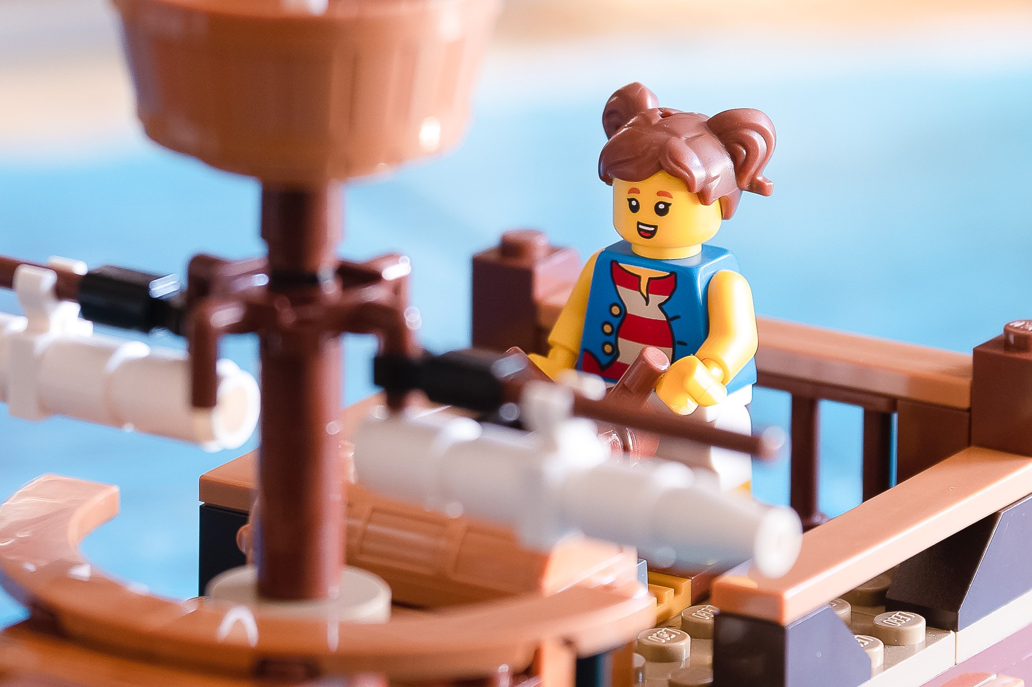 This LEGO knows strength training will help her burn off all that rum.